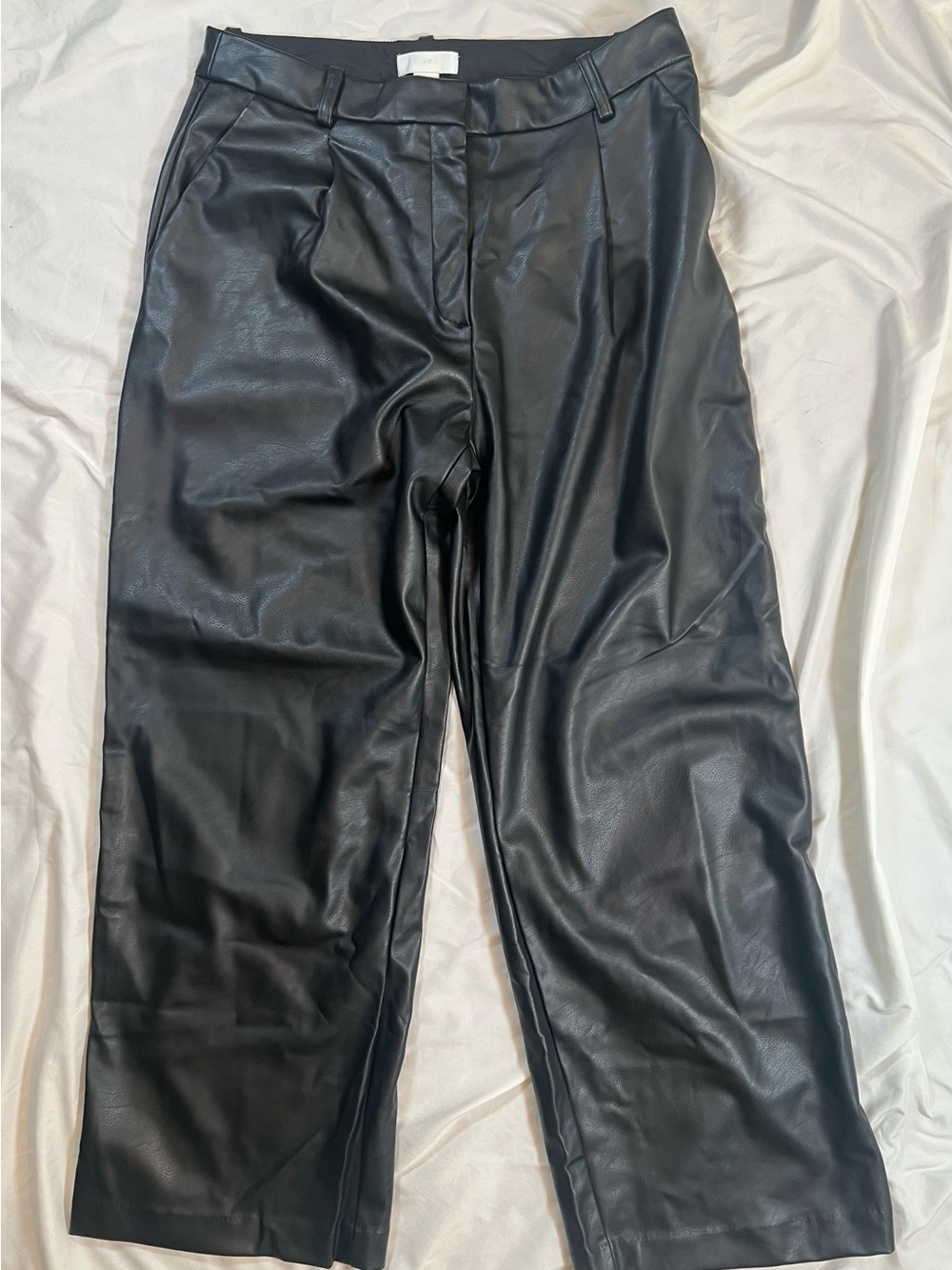 H&M Womens Black Faux Leather Pants
